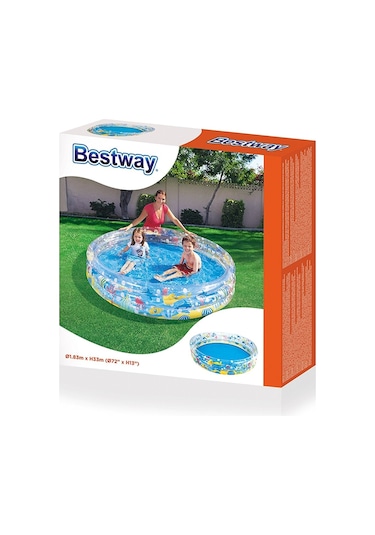 Bestway 51005 Desenli Şişme Havuz 183 x 33 CM Çok Renkli