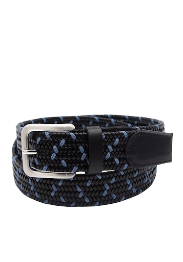 Pierre Cardin Premium Örgü Deri Kemer En 3,5 Cm Pc-1713 Siyah - Mavi