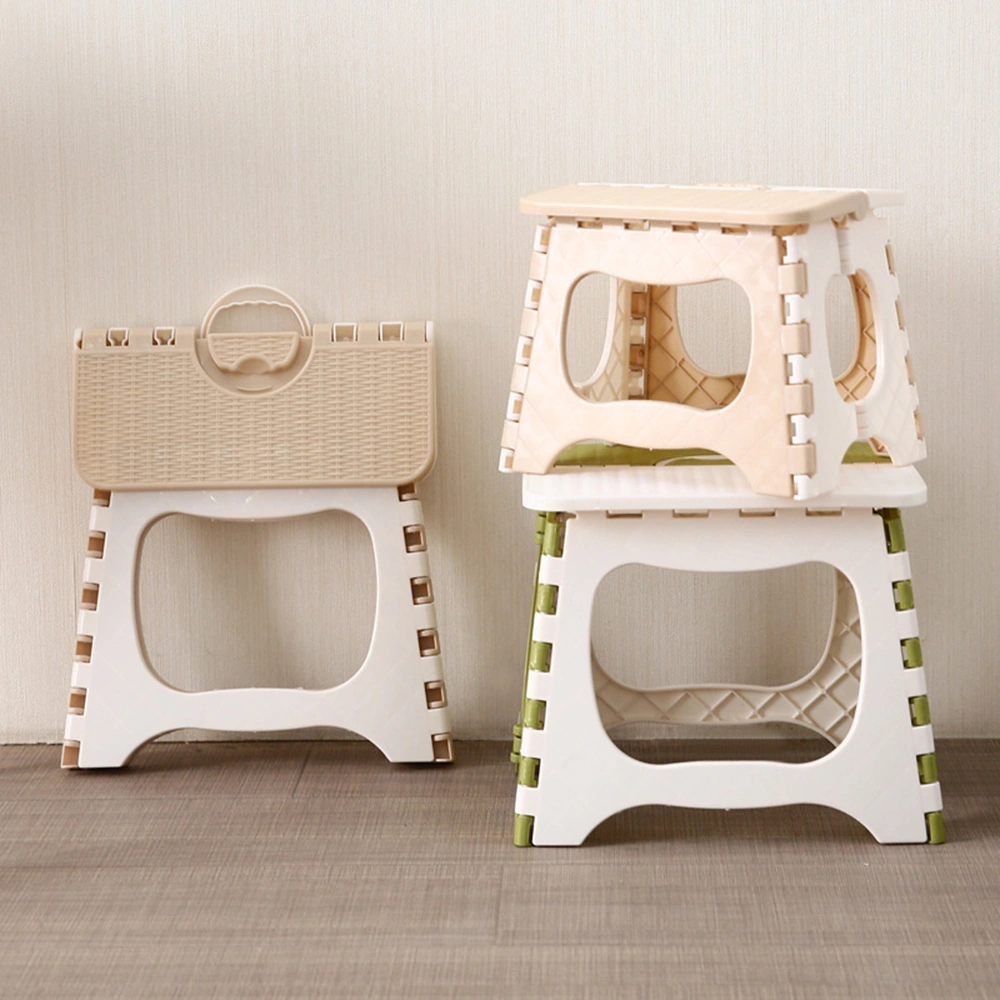 Youmex Yeşil Küçük Boy Taşınabilir Plastik Katlanabilir Tabure - Banyo, Bekleme Ve Ev Kullanıma Uygun Yeşil