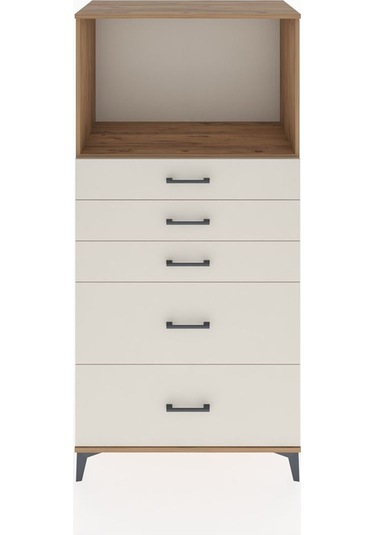 Hyperion Dolap Tek Raflı 5 Çekmeceli 88x44x182 Çam-aytaşı Çam