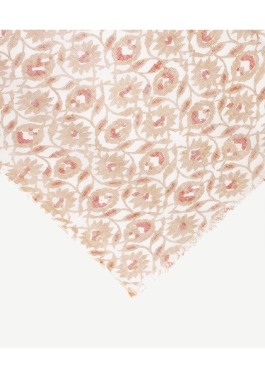 Yargıcı Keten Karışımlı Çiçekli Şal 25yksl1036x 003 Kahverengi