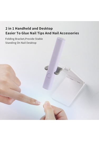 Skycity El Tutan Led/uv Tırnak Kurutma Lambası, 3w, 20/60s Zamanlama, Çekirdekli Pil, Type-c Şarj, Katlanabilir Tutucu, Siyah