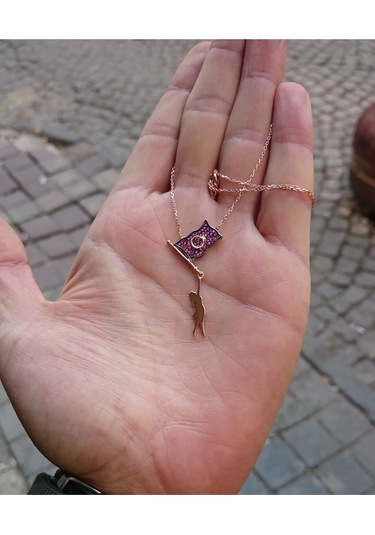 Modahilye 925 Ayar Gümüş Ayyıldız Rozegold Kolye Rose Gold