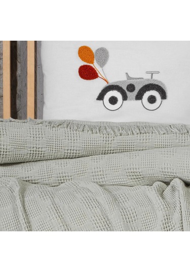 Kanz Bebek Waffle Müslin Nakışlı Pike Knz-021 Bubble Yeşil Bubble Yeşil