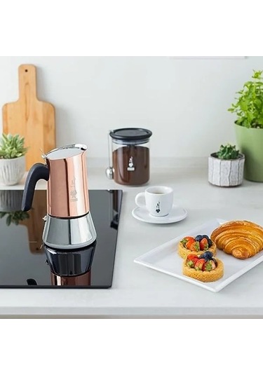 4 Fincan Kapasiteli Ocak Üstü Espresso Pişirici - Paslanmaz Çelik