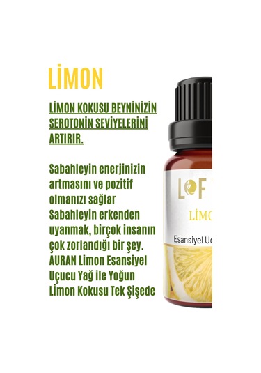 Lofty Limon Uçucu Yağ Buhurdanlık Esansı 10 ML