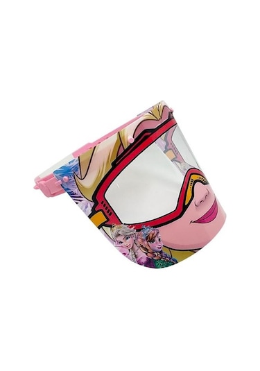 Elsa Kız Çocuk Oynar Başlıklı Yüz Koruyucu Siperlik Koruma Çok Renkli