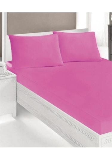 Aslans Ranforce Çift Kişilik Kumaş Çarşaf Seti Pembe 160x200