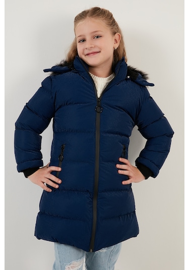 Lela Yakası Suni Kürklü Peluş Astarlı Çıkarılabilir Kapüşonlu Dar Kesim Kışlık Kız Çocuk Mont 5760002 Saks Lela Yakası Suni Kürklü Peluş Astarlı Çıkarılabilir Kapüşonlu Dar Kesim Kışlık Kız Çocuk Mont 5760002 Saks