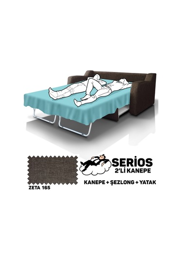 Serios Şezlonglu Yataklı Kanepe - Zeta 165