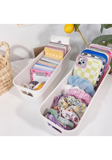 Çeşitli Saklama Kutusu Büyük Çekmece Bölme Masaüstü Aperatifler Telefon Kılıfı Bitirme Sepet Mutfak Saklama Kutusu 10 Paket Bej