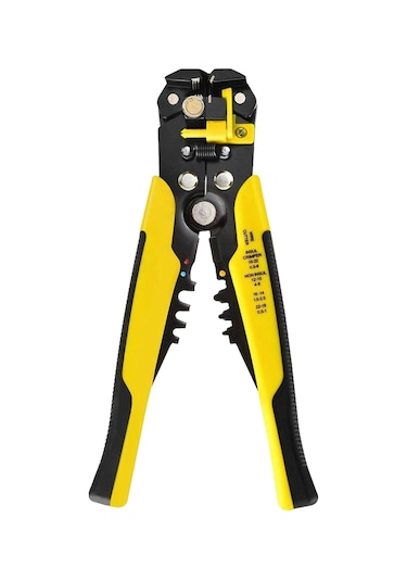 Monyee 8 İnç Elektrikçi Tırnak Açıcı - 24-10awg Tel Açma, İzole/izolsuz Terminal Presleme, Çok Fonksiyonlu Çelik Pense Sarı-siyah Sarı
