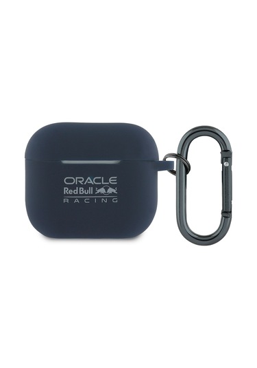 Airpods Uyumlu 3. Nesil Kılıf Redbull Lisanslı Baskı Logolu Askı Aparatlı Silikon Kapak Lacivert