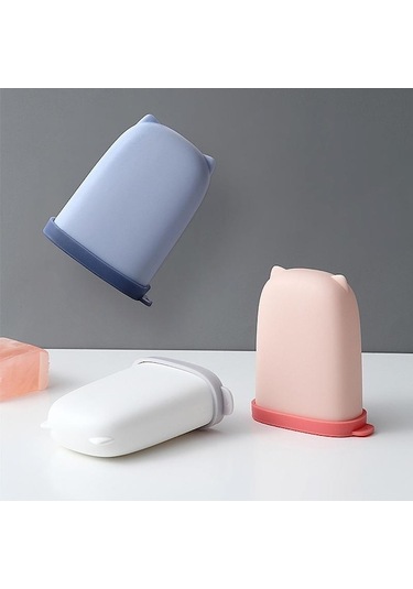 Pembe Silikon Taşınabilir Sabunluk Su Geçirmez Kılıf Konteyner Sevimli Açık Sızdırmazlık Saklama Kutusu Seyahat Organizatör Banyo Ürünleri Pembe