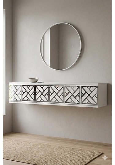 Da1238bs Arex Dresuar , Antre Hol Rafı Beyaz-silver 120cm