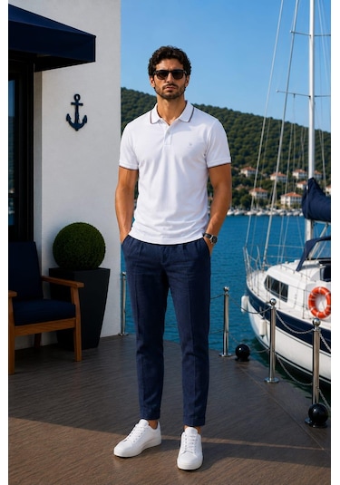 Alexander Gardi Polo Yaka Düğme Detaylı T-shirt Beyaz