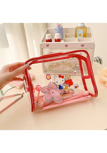 Tuomeng Hello Kitty Şeffaf Makyaj Çantası