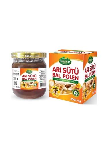 Mindivan Bitkisel 3000 MG Arı Sütü Bal Polen Karışımı 230 G
