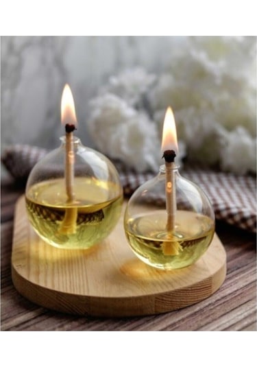 2 Adet 400ml Sarı Kandil Yağı Kokusuz Dumansız Gaz Lambası Yakıtı Sarı