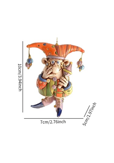 Homyl Palyaço Rüzgar Çanı Kolye El Sanatları Turuncu