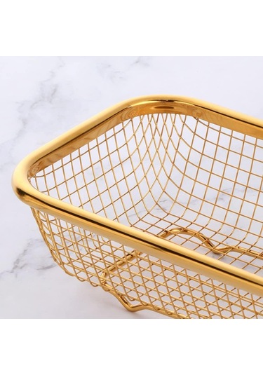 Git Satın Al Mutfak Çekmecesi Organizatör, Git Paslanmaz Çelik Depolama Konteyneri Gül Altın Metal Dolap Depolama Sepeti Altın