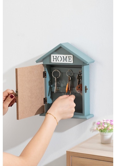 Porsima 2073 Duvara Montajlı Dekoratif Anahtarlık Dolabı - Duvar Askılı Anahtar Saklama Kabini 17x27,5cm