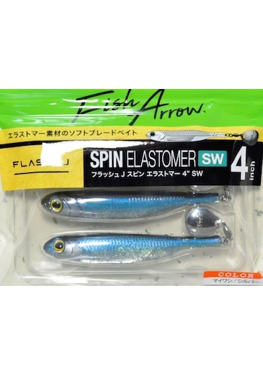 Fish Arrow Flash J Spin Elastomer Sw 10cm 4'' 101 Sardine Silver Silikon Balık 3 Adet