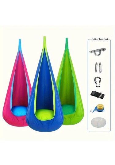 Maxaccess Pembe Asma Hamak Sandalye İç Mekan Dış Mekan 176kg Taşır Şişme Yastık Pembe