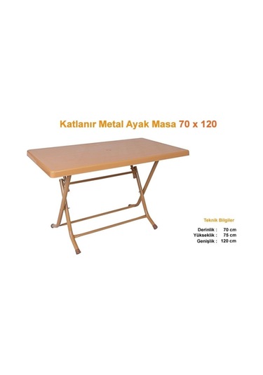 Netbazaars Plastik Katlanır Masa 70x120 Ölçülerinde Nocolor-850751dc