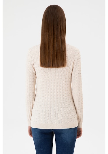 U.s. Polo Assn. Kadın Krem Melanj Kazak /triko 50313626-vr159 Krem Melanj