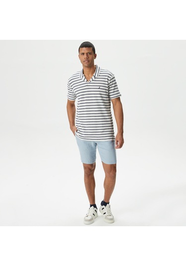 Nautica Erkek Mavi Slim Fit Bermuda Düz B35214t Mavi