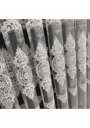 Tül Perde Brillant Gülşah Desen Yeni Sezon Tül Perde Ekru