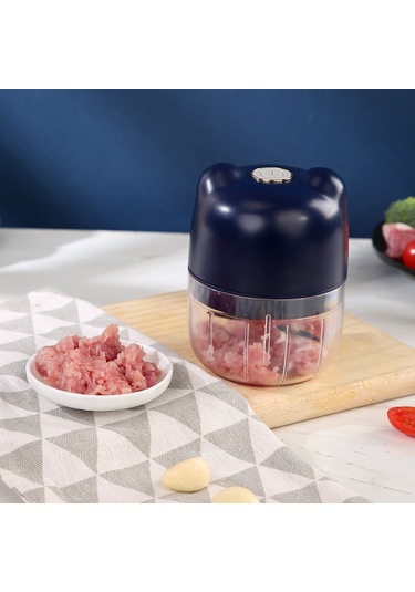 Aurora Elektrikli Ev Tipi Mini Kıyma Makamı, Küçük Pişme Makamı, Sarımsak Püresi Mavi