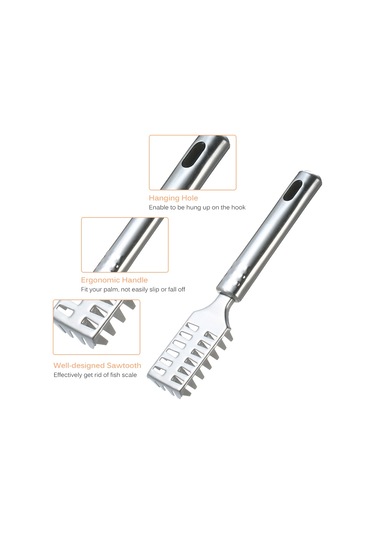 Neevoyu Paslanmaz Çelik Balık Yüzgeç Kaldırıcı - Ergonomik Kumaş, Hızlı Ve Güvenli Kullanim, Mutfak Aracı Gümüş Gümüş