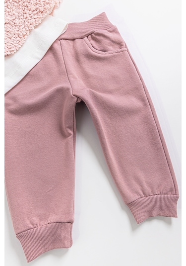 Kapüşonlu Hırkalı 3'lü Kız Bebek Takım 001