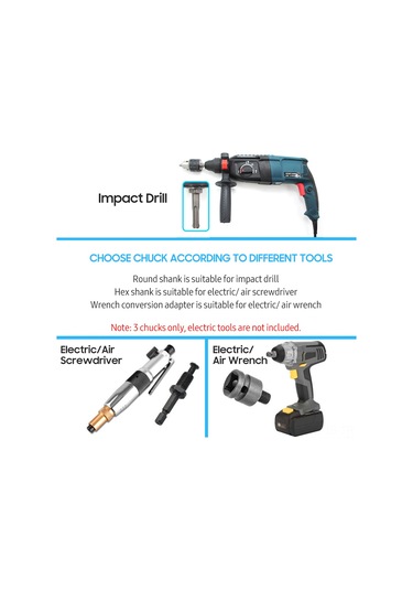 Jeemson 12.7mm İçindeki Çelik 3'lü Takım: Darbeli Matkap, Vidalama Ve Tornavida Adaptörü - İnşaat, Tamir Ve Dıy İçin Pratik Erişim
