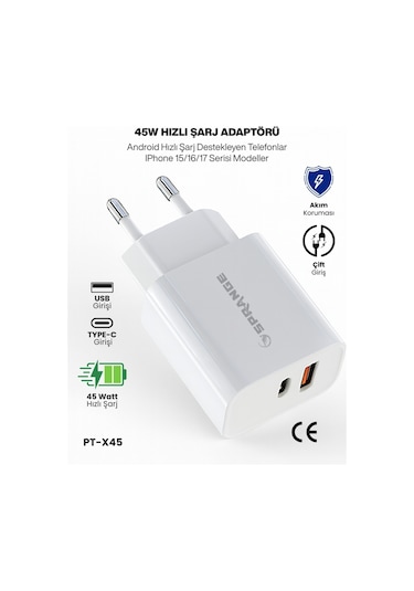 Apple Uyumlu iPhone iPad 15 16 17 Pro Plus Max 45w Type c Pd Usb a Şarj