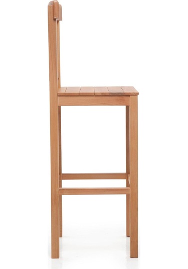 Alaçatı Ahşap Bar Sandalyesi Natural