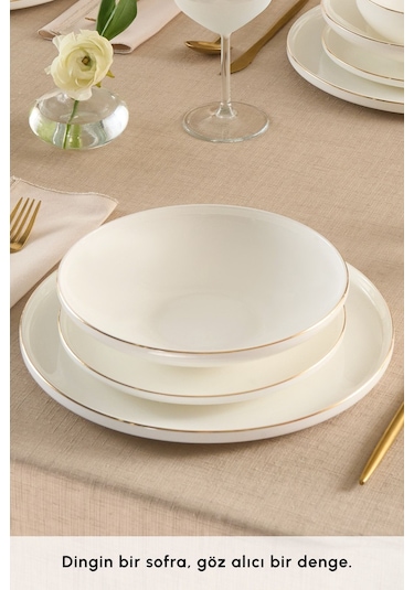 Karaca  Fine Bone Belinda 24 Parça 6 Kişilik Yemek Takımı