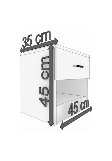 Abete-2 Kapılı Dolap +komodin 1 Çekmeçeli +şifoniyer 3çekmeceli