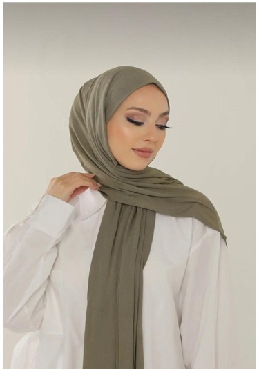 Gesshop Kadın Penya Şal Haki Yeşil
