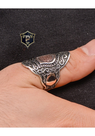 Gümüş Erkek Yüzük Hz. Süleyman Mührü Zihgir