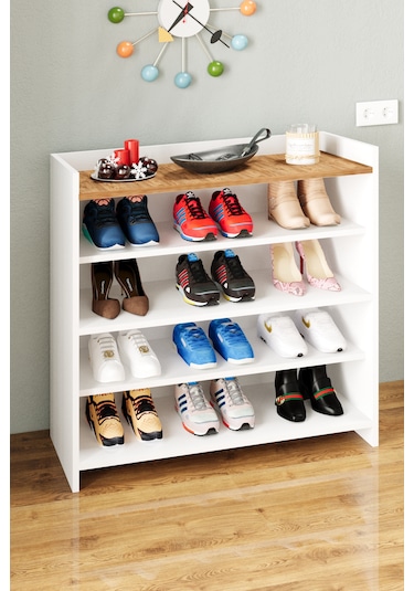 Ae-3060 Forum Beyaz/çam 4 Kapaklı, 4 Raflı, Ayakkabılık, Çok Amaç Beyaz - Atlantikçam