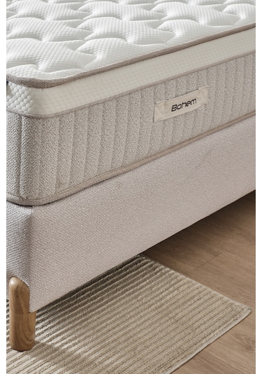 Bohem Çift Kişilik Konfor Seti Pocket Yaylı Yatak + Sandıklı Baza + Başlık 150 x 200