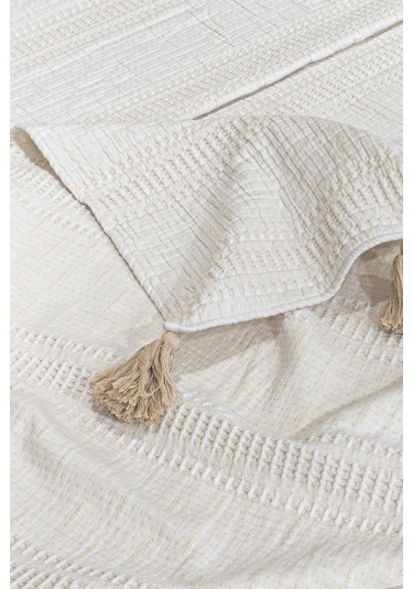 Koza Home Assos Krem Taş Yıkama Çift Kişilik Yatak Örtüsü 230x250 5035 514007 Diğer