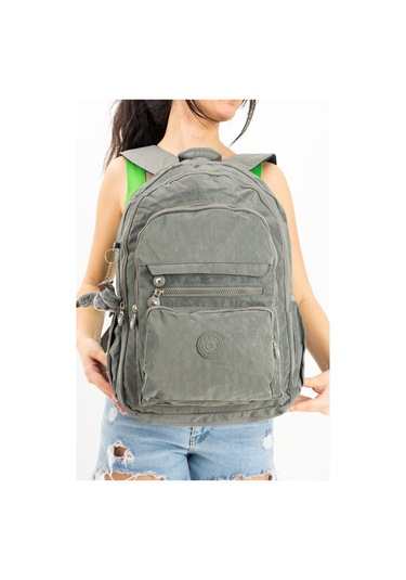 Ultra Hafif Çok Cepli Krinkıl Sırt Çantası Unisex Gri Model: 571-3b - Gri