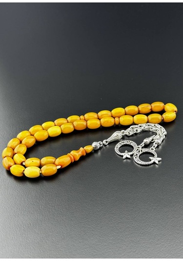 Havşalı Sıkma Kehribar Tesbih Hcz-model Pplhly Sarı