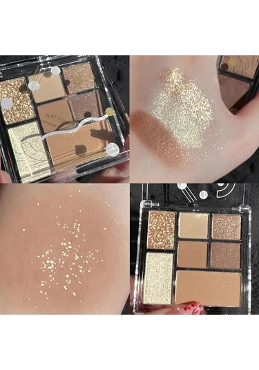 7 Renk Göz Farı Paleti İnci Mat Toprak Rengi Göz Farı Taşınabilir Parlak Uzun 16-earth Color 01