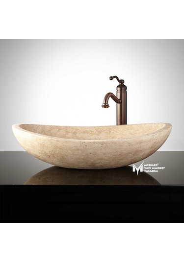 Traverten Elips Lavabo