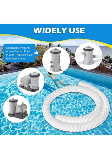 Adet 1.25in Havuz Hortumu, 59in Uzunluğunda Aksesuar Havuz Pompası Hortumları
